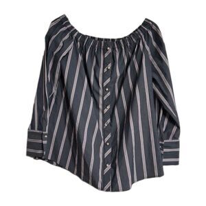 NWT Women's Como Vintage Off Shoulder Long Sleeve Shirt Top Size L    N8